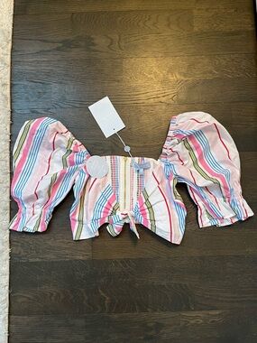 NWT Hill House Isabella Top, Rainbow Stripe, S